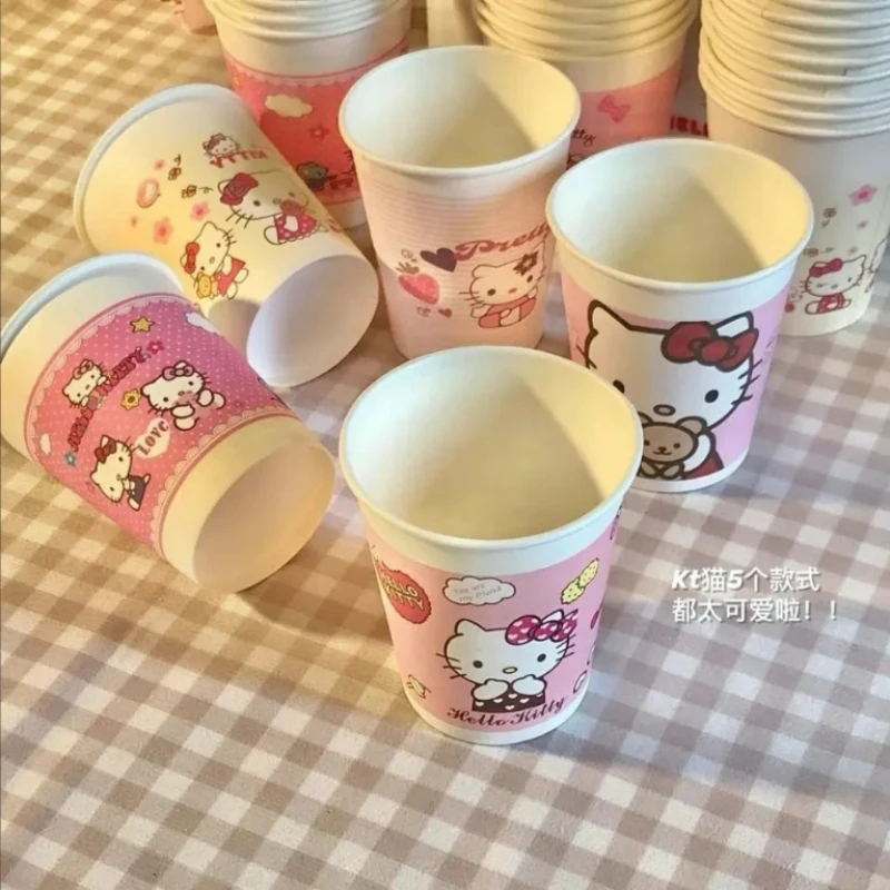 Cartoon Sanrio Hello Kitty Cute Festival Paper Cup Party Appliances Party Disposable Cups