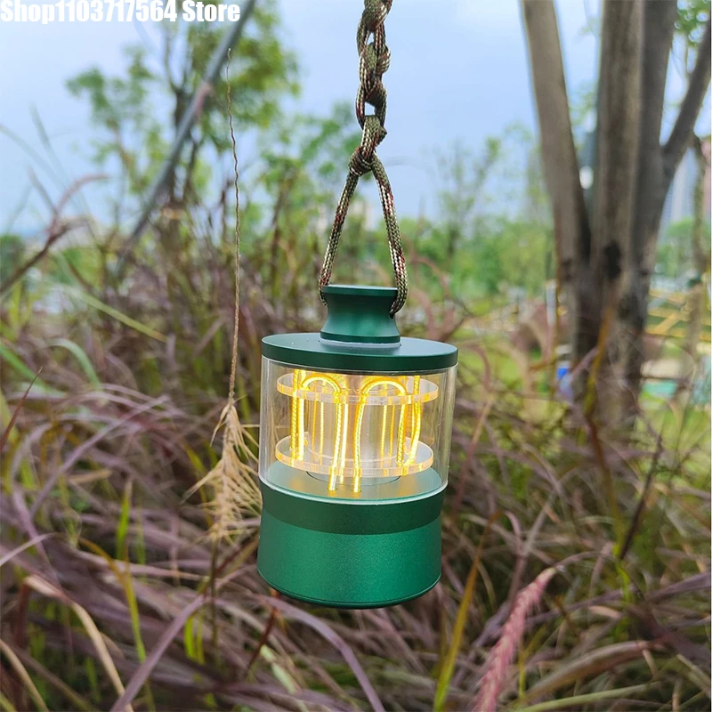 

New rechargeable aluminum alloy outdoor light soft induction dimming portable camping outdoor atmosphere night light long life