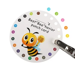 50Pcs/Set Hardworking Bee Good Habits Develop Punch Cards Record Children's Reward Point Wish Book Kids Teaching Aids Encourage