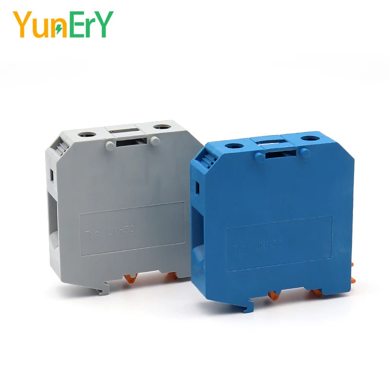 1PCS DIN Rail Terminal Block UK-50N Universal Wire Conductor Screw Type Connector Electrical Terminal Connector UK50N UKH50