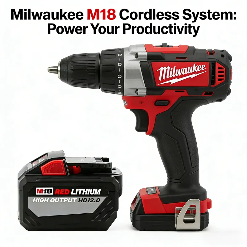 

Milwaukee 18V 12.0Ah Rechargeable Battery M18B6 Replacement 48-11-1880 48-11-1860 48-11-1850 with Charger for All M18.