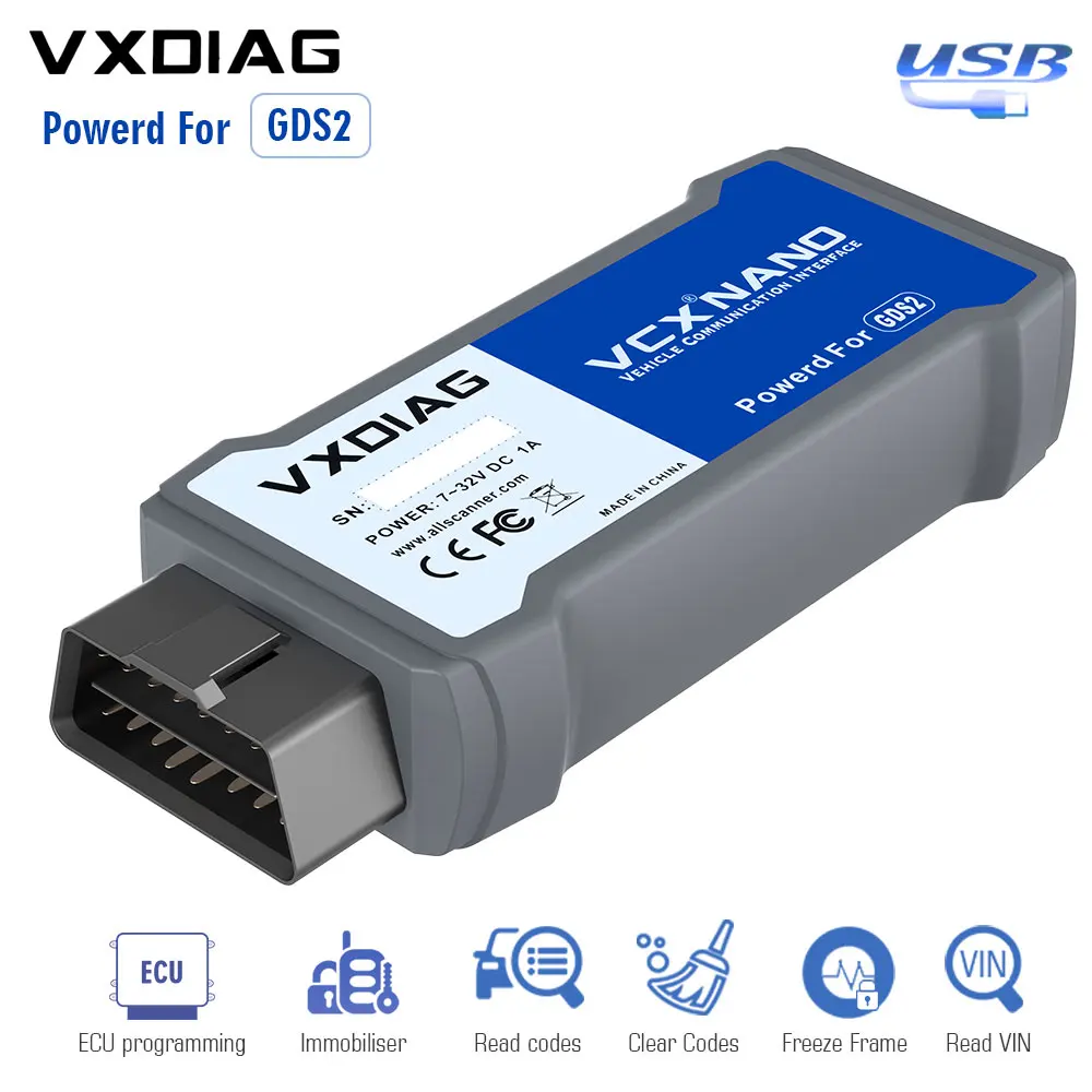 USB Version VXDIAG VCX NANO for GM / OPEL OBDII Auto Diagnostic Tool OBD2 Scanner Read Codes Clear Codes