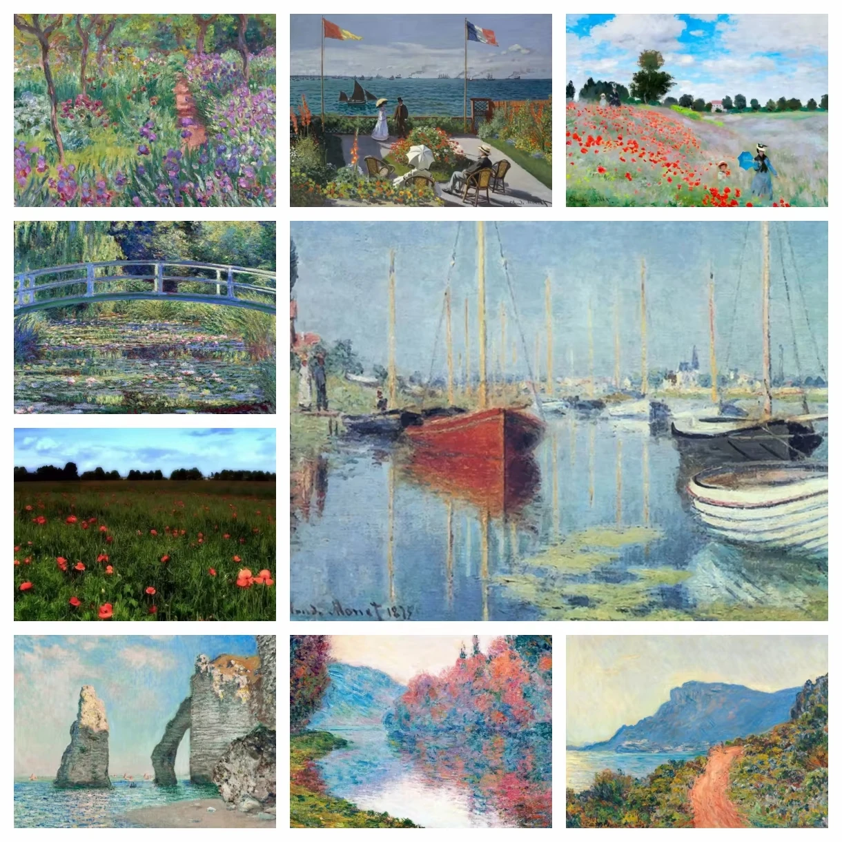 Famous Claude Monet Artwork Landscape Diamond Painting Wall Cross Stitch Picture for Bedroom Office Home Decor Rhinestones Gift