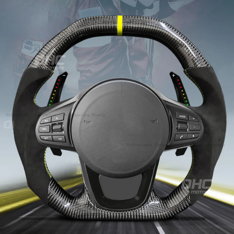 Suitable for 19-21 Toyota GR Supra MK5 A90 steering wheel modification with racing-style LED paddle shifters