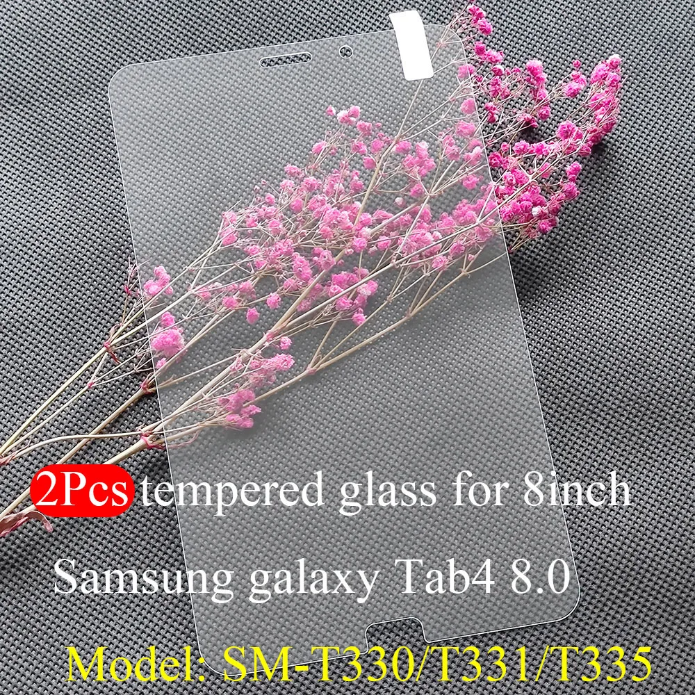 2Pcs/Pack Screen Protector for Samsung Galaxy Tab4 8.0 2014 SM-T330 SM-T331 HD 0.3MM Clear Samsung SM-T335 Tablet Tempered Glass