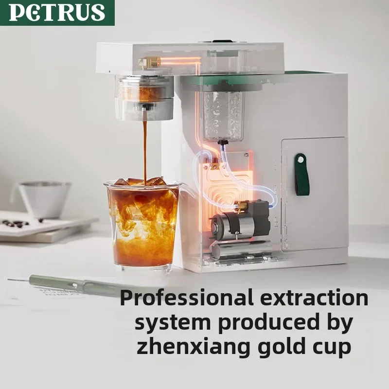 Petrus Abox Portable Coffee Maker PE3618 Small Home Espresso Fully Semi-automatic Grinding Integrated Coffee Machine 220V