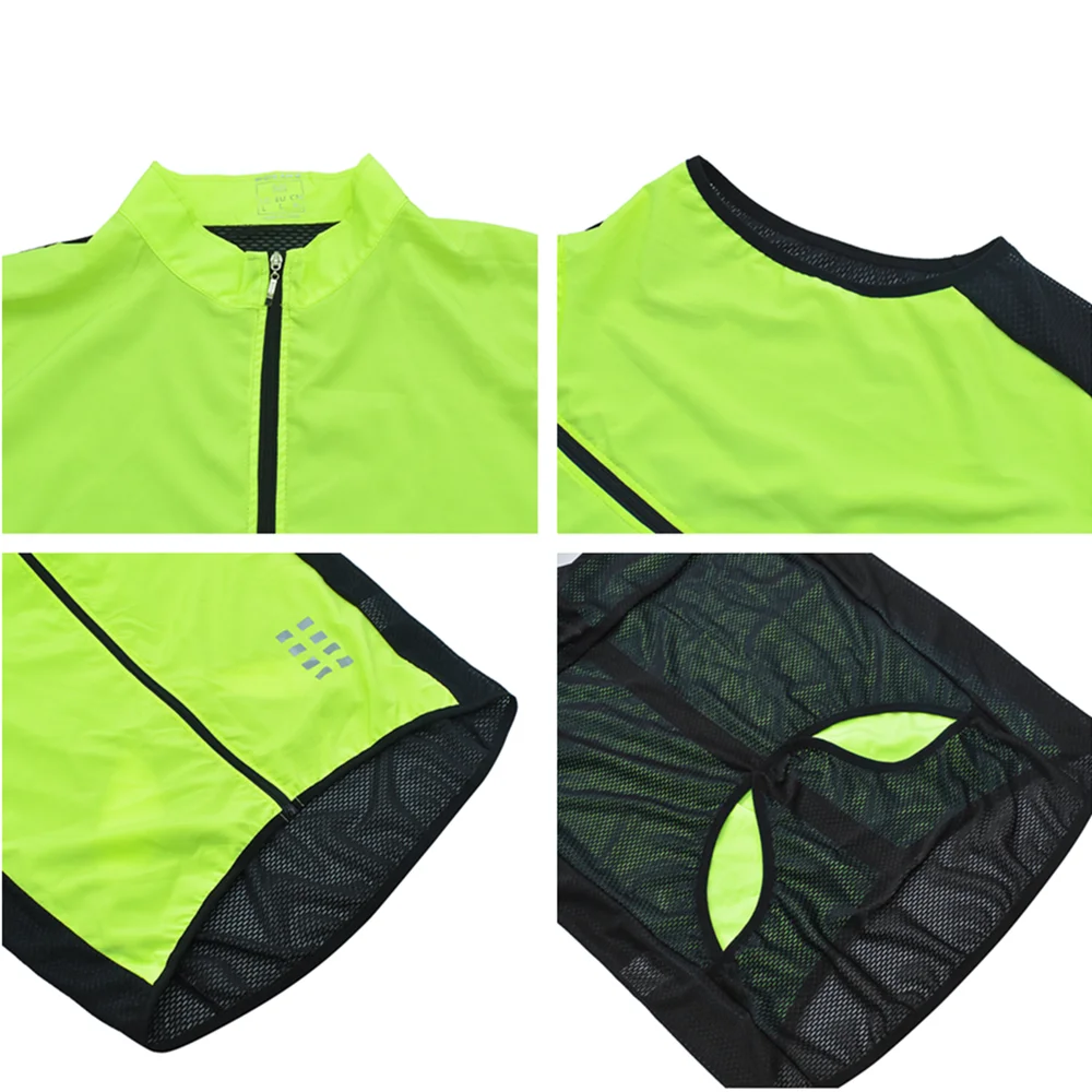 WOSAWE Breathable Mesh Cycling Vest Ultralight Sleeveless Jersey Cycle Gilet Waistcoat Thin Reflective Safety Vest 4 Color