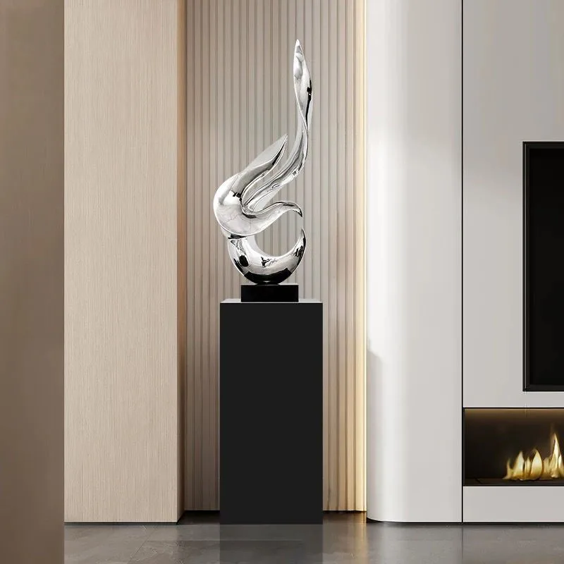 Home Decor Items Abstract Art Sculpture Living Room Luxury Electroplated Resin Abstract Sculpture Modern Hotel Corridor Decorati