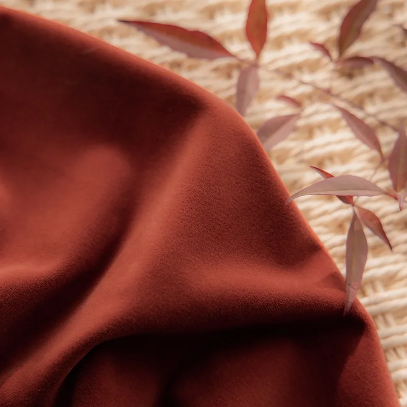 Orange Caramel Australian Wool Velvet Velvet Fabric No Down Hair Curtains for Living Room Bedroom Dining  Custom Size Modem
