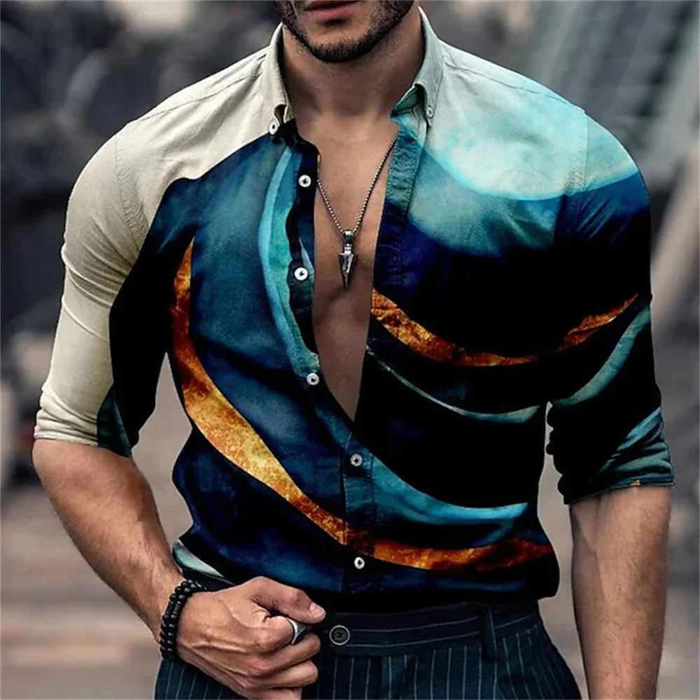 New men\'s shirt graphic printing notes beige casual long-sleeved button clothing sports fashion design S-6XL summer 2023