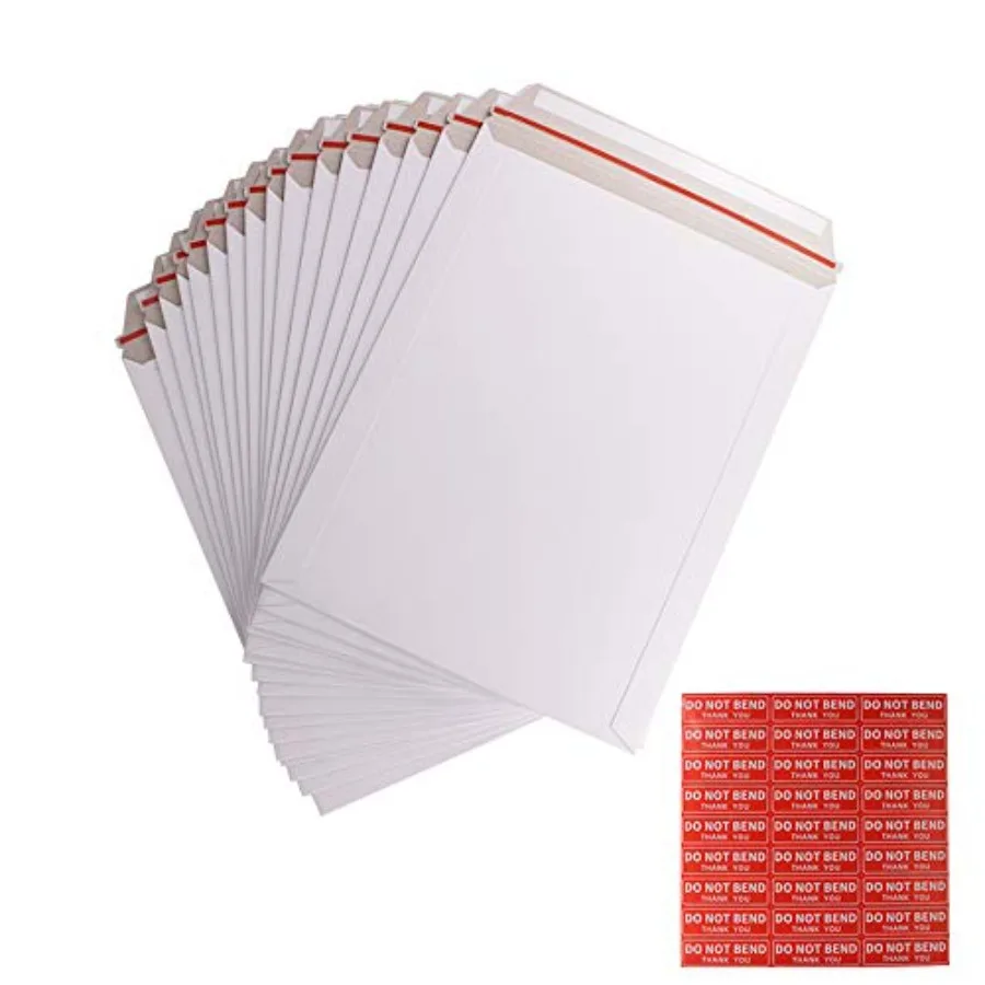 

100 Pack 9X12 inch Self Seal Photo Document Mailers Stay Flat Cardboard Envelopes Photography Mailersfor CD, Photos, Document