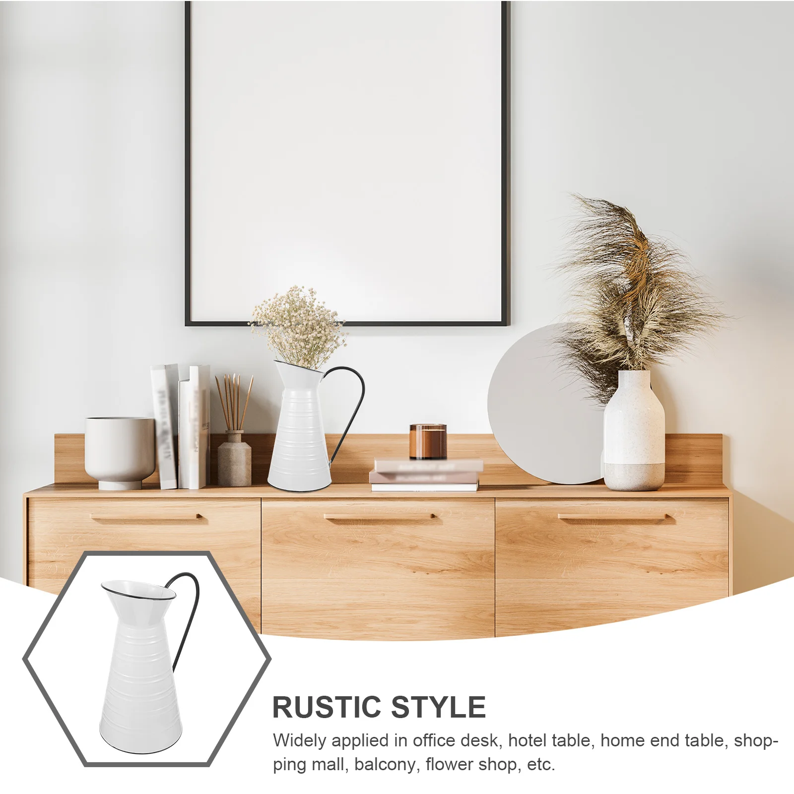 

Iron Flower Vase Home Decor Farmhouse Planter Desktop Small Metal Planters Vintage Style Flower Bucket Arrangement Stable Bottom