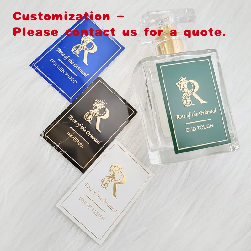 custom.Permanent Engraved Metal Sticker Label Sticker Perfume Bottle 100ml Embossed Premium Sticker