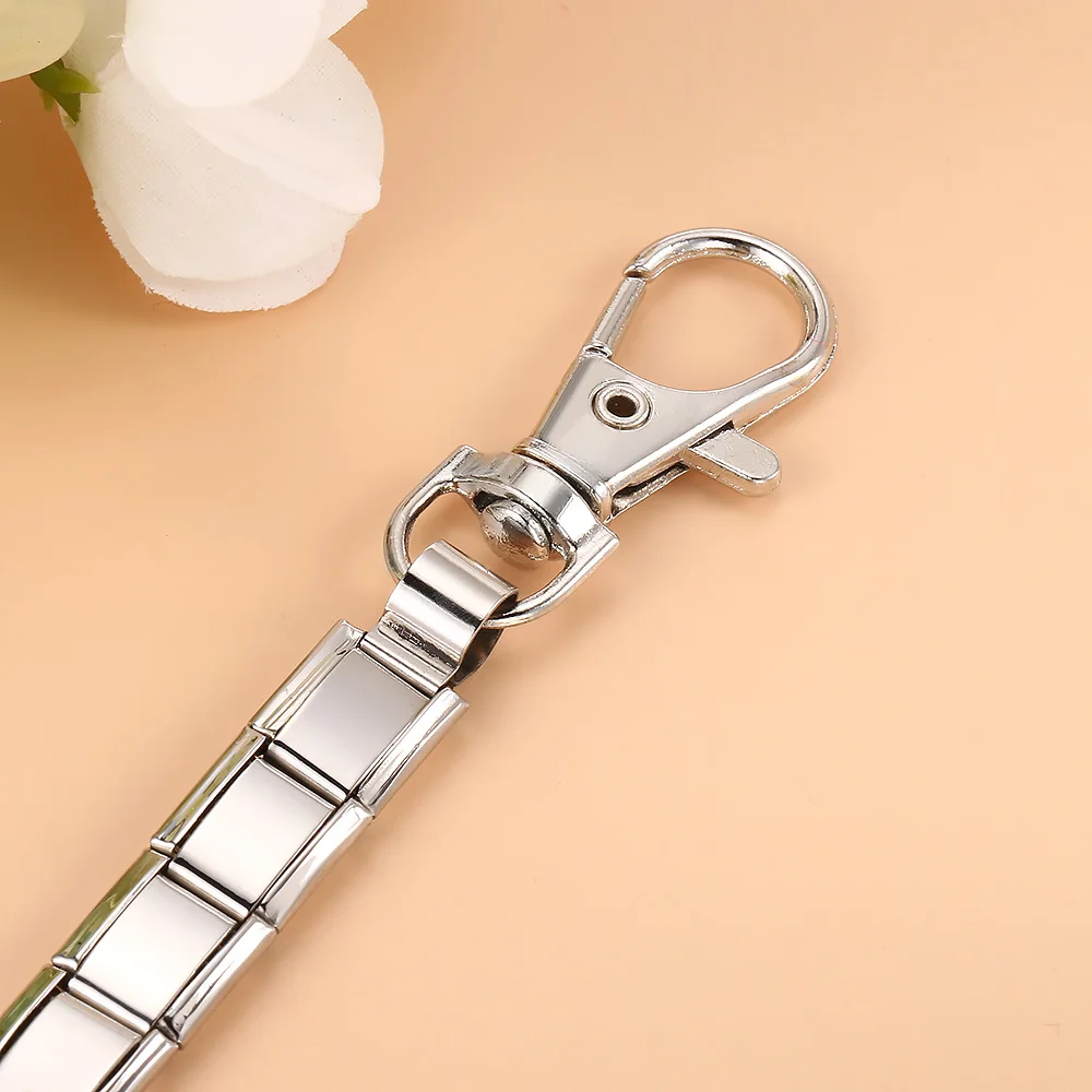 URING Fashion Removable Women Men Silver Color Key Chain Accessory Charms Italian Link DIY Making Simple Charm Gifts