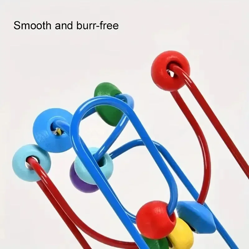 Montessori Perline di legno Giocattoli Liscio Cartoon Ocean Pattern Bambini Puzzle educativo precoce Montagne russe Regalo