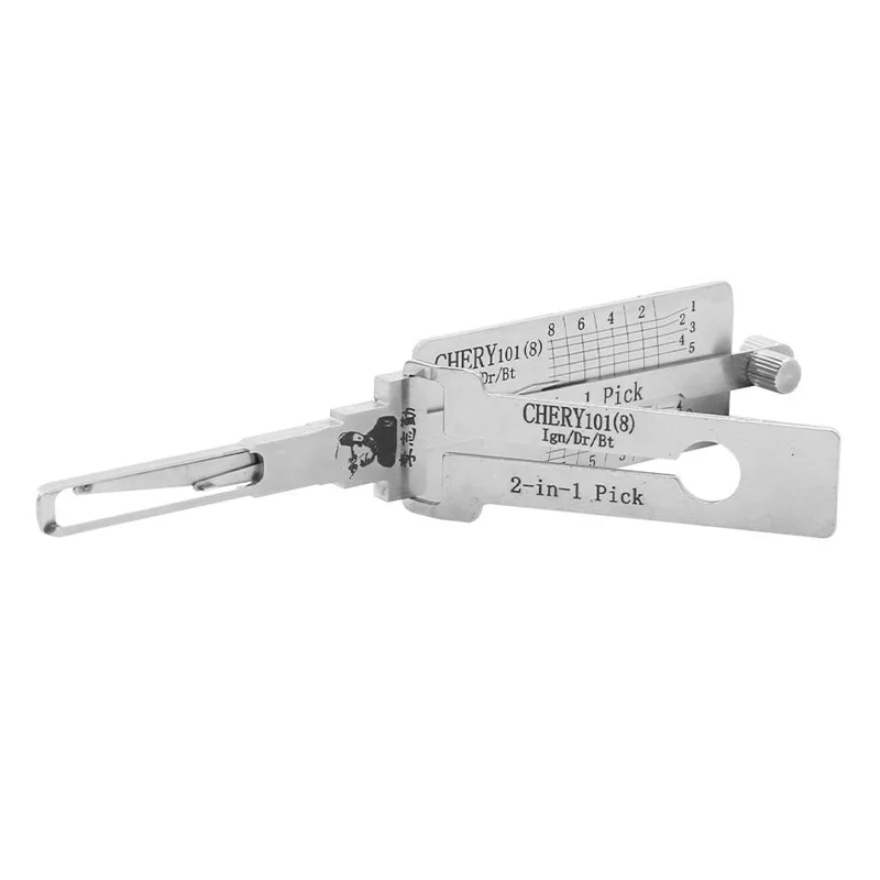 Lishi CHERY101(8) 2 in 1 Lock Pick Decoder Ignition Car Door Open for Chery New Tiggo 5 E5 Models Vertical Milling