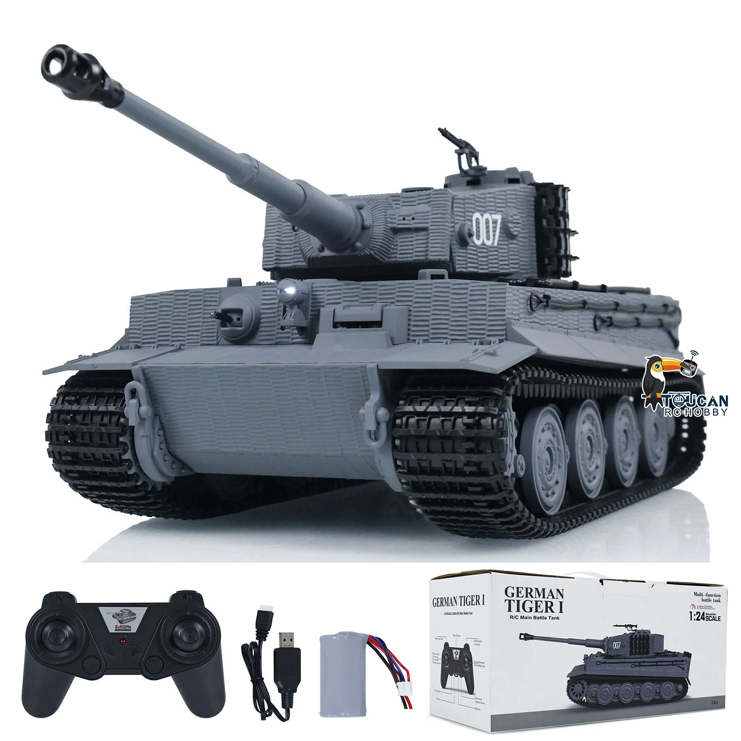 

1/24 Taigen Tiger I RC Battle Tank Remote Control Infrared Combat Military Radio Control Tanks Model TH23571-SMT7