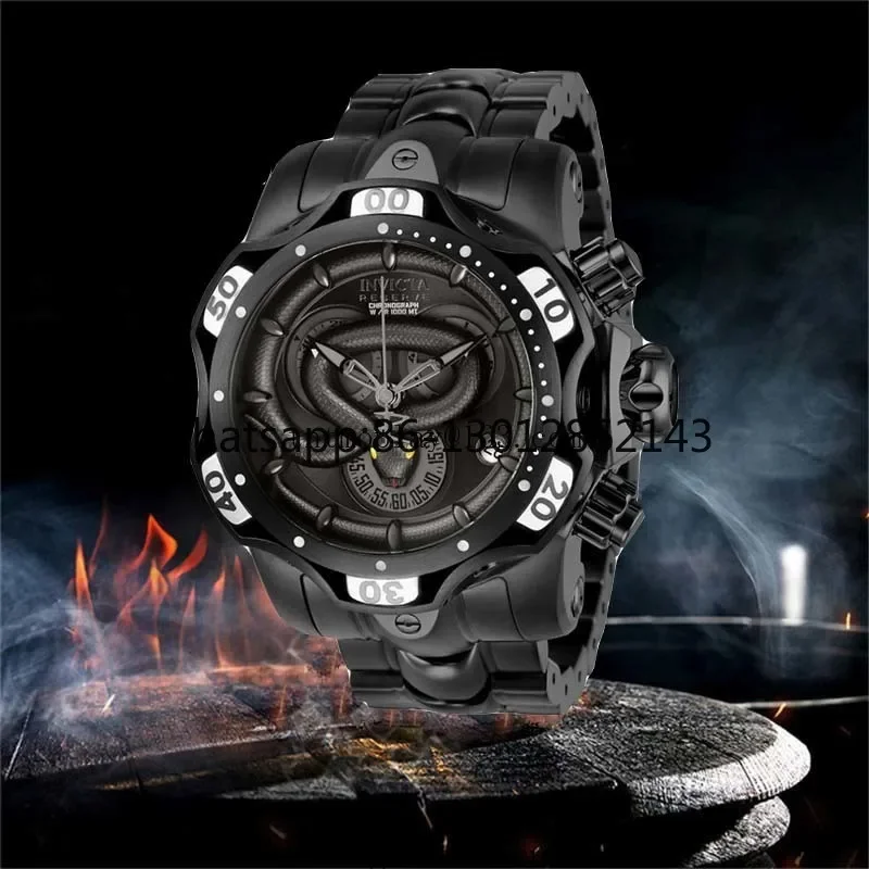 

Мужские часы с персонализированным хронографом из нержавеющей стали с большим циферблатом