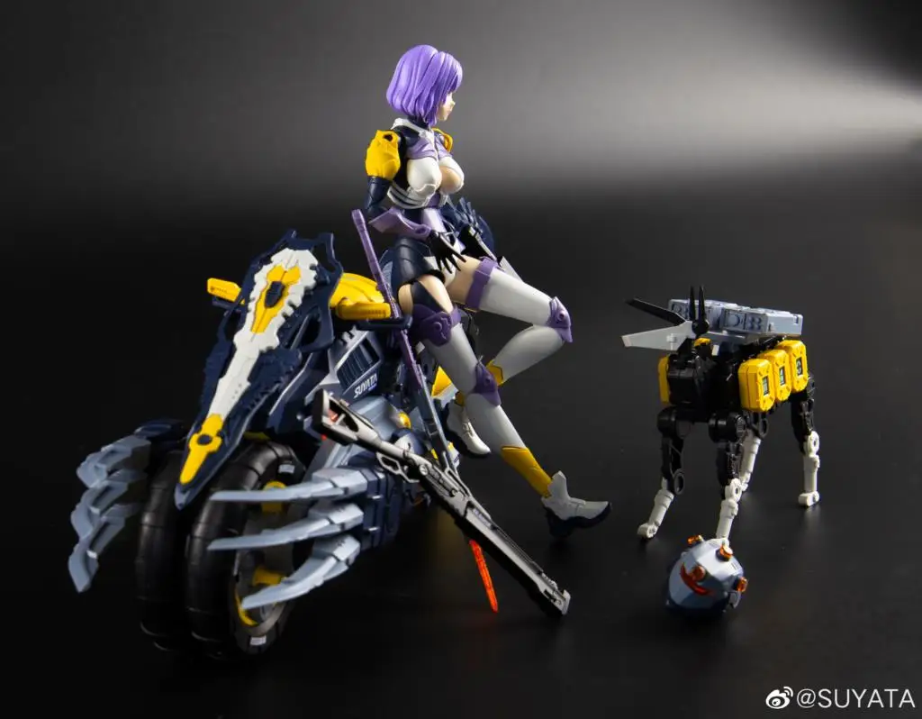 【In Stock】Suyata Hunter's Poem Arya 1/12 Anime Girl Action Figure with Motorbike and Mechanical Dog Mecha Assembly Model Kit