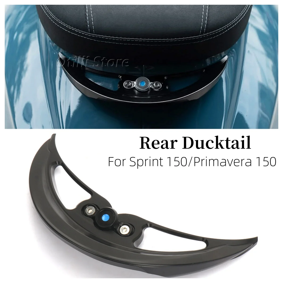 

For Vespa Primavera Sprint 150 Primavera150 Motorcycle Aluminum Ducktail Passenger Rear Grab Holder Decorative Fairing