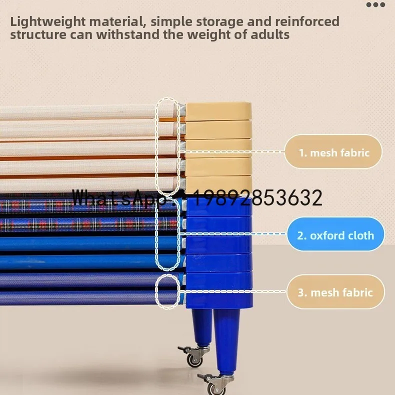 سرير رياض الأطفال قيلولة سرير قابل للطي قماش شبكي PVC قماش تيسلين
