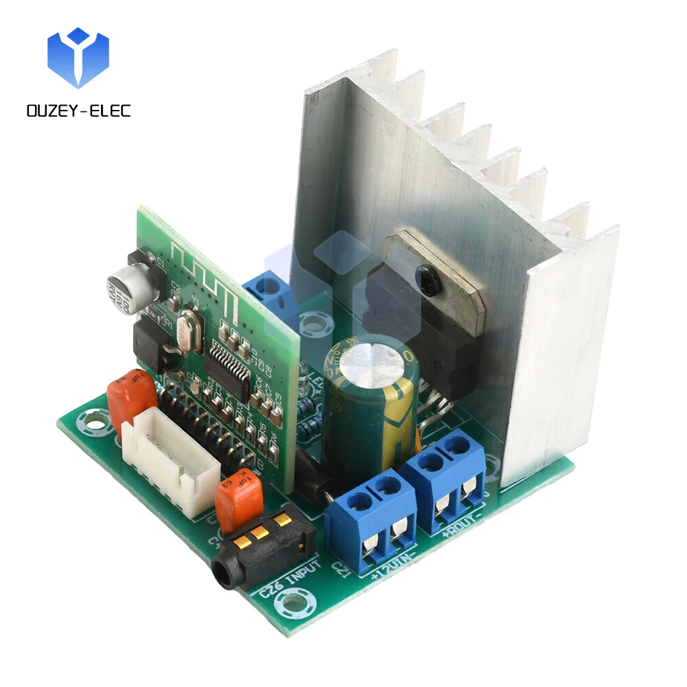 AC/DC 7-12V Modul Amplifier Bluetooth 2.0 Saluran 15Wx2 Modul Amplifier Audio Chip TDA7297 Stereo Hi-Fi