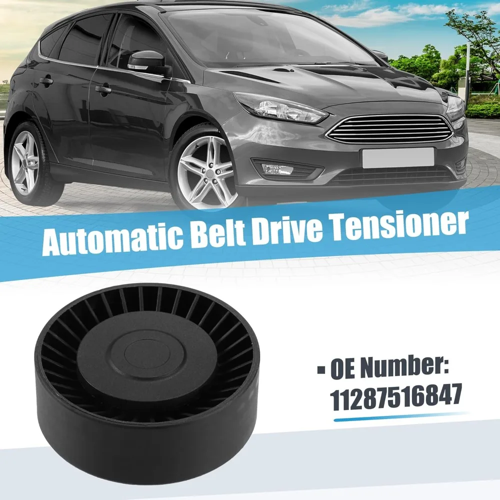 

Drive Belt Tensioner Assembly Accessory Idler Pulley Deflection Pulley No.11287516847 for BMW X3 530i 525i Black Metal