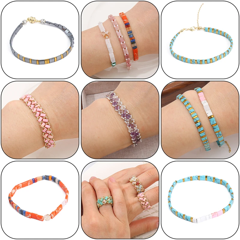 20pcs/lot 2 Hole Beads Natural African Stone Beads Loose Seed Beads for Needlework DIY Bohemia Bracelet Jewelry Accessories