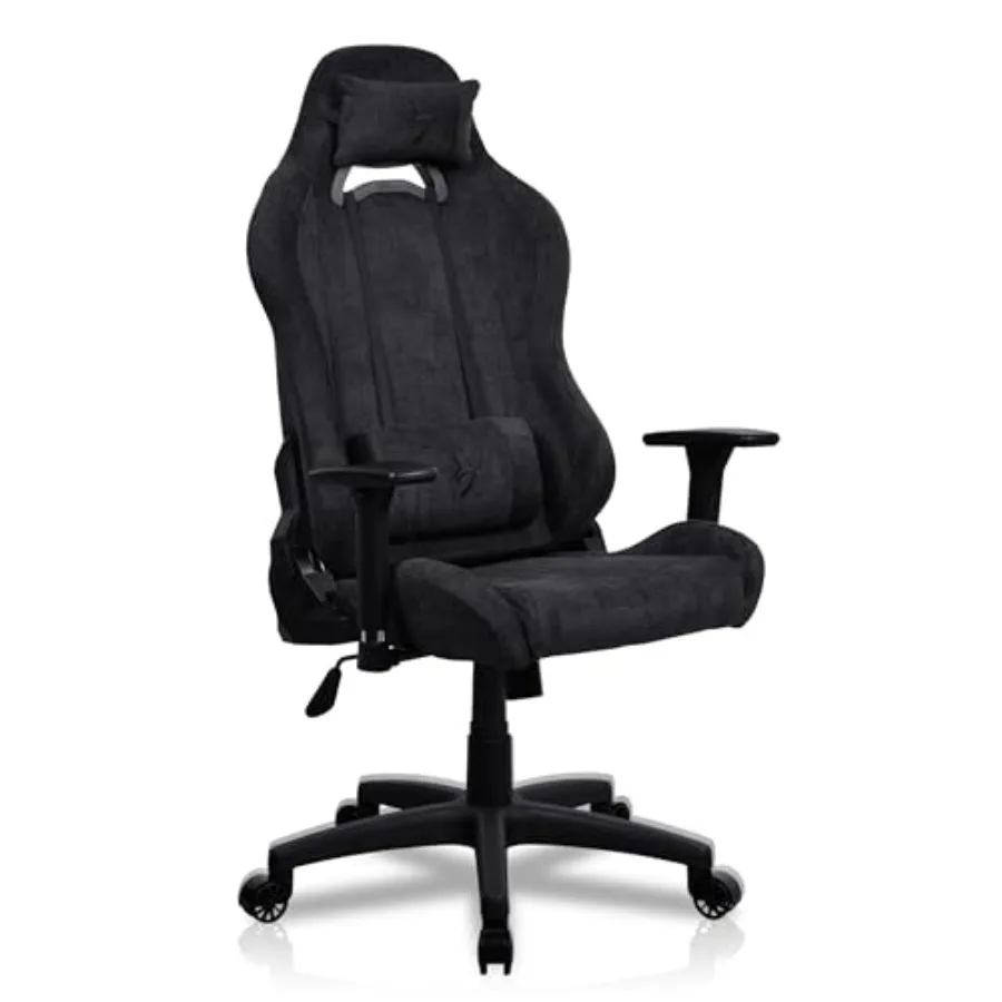 Gaming chair for home office use, premium PU leather, black color, ergonomic lumbar support and 3D adjustable armrests