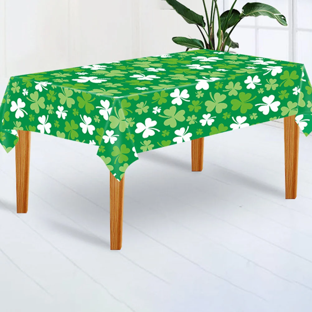 Irish Day Tablecloth for Party St Patrick's Shamrock Decor PE St Centerpiece Tablecloths