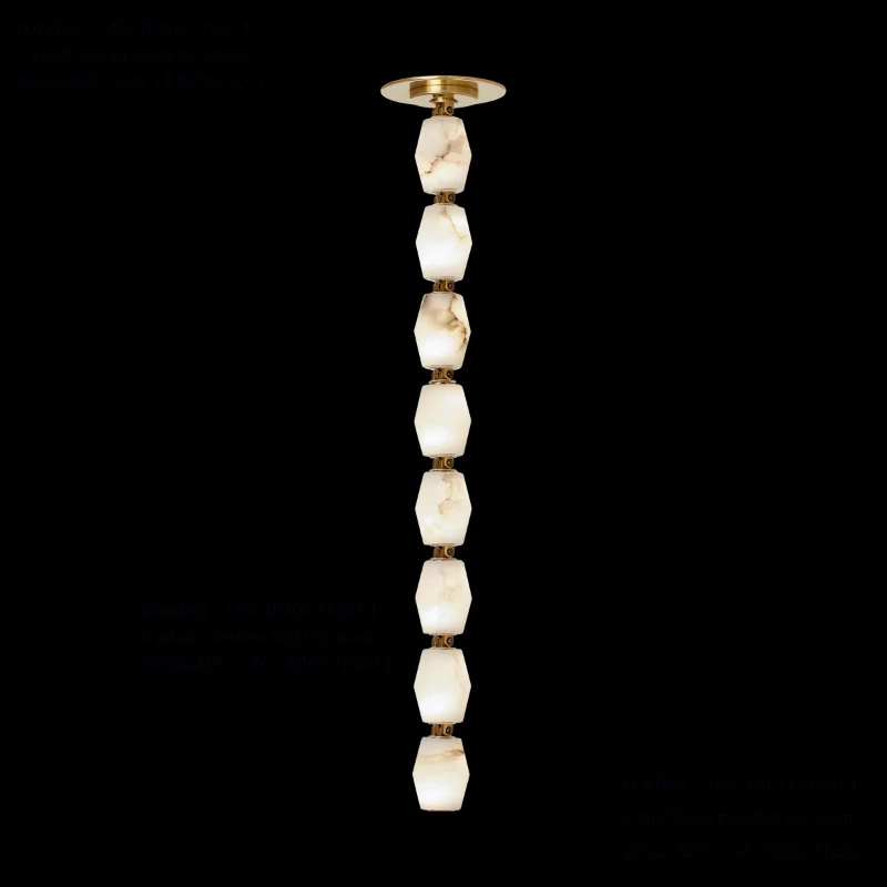 

Modern Simple Alabaster 8 Light Pendant Necklace Chandelier Home Interior Design Lighting Brass Linear Alabaster Pendant Light