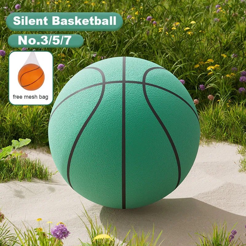 Indoor Silent Basketball 24cm Size 7 High Bouncing Ball Mute Ball Basketball Sports Toy For Kids Birthday Christmas Gift