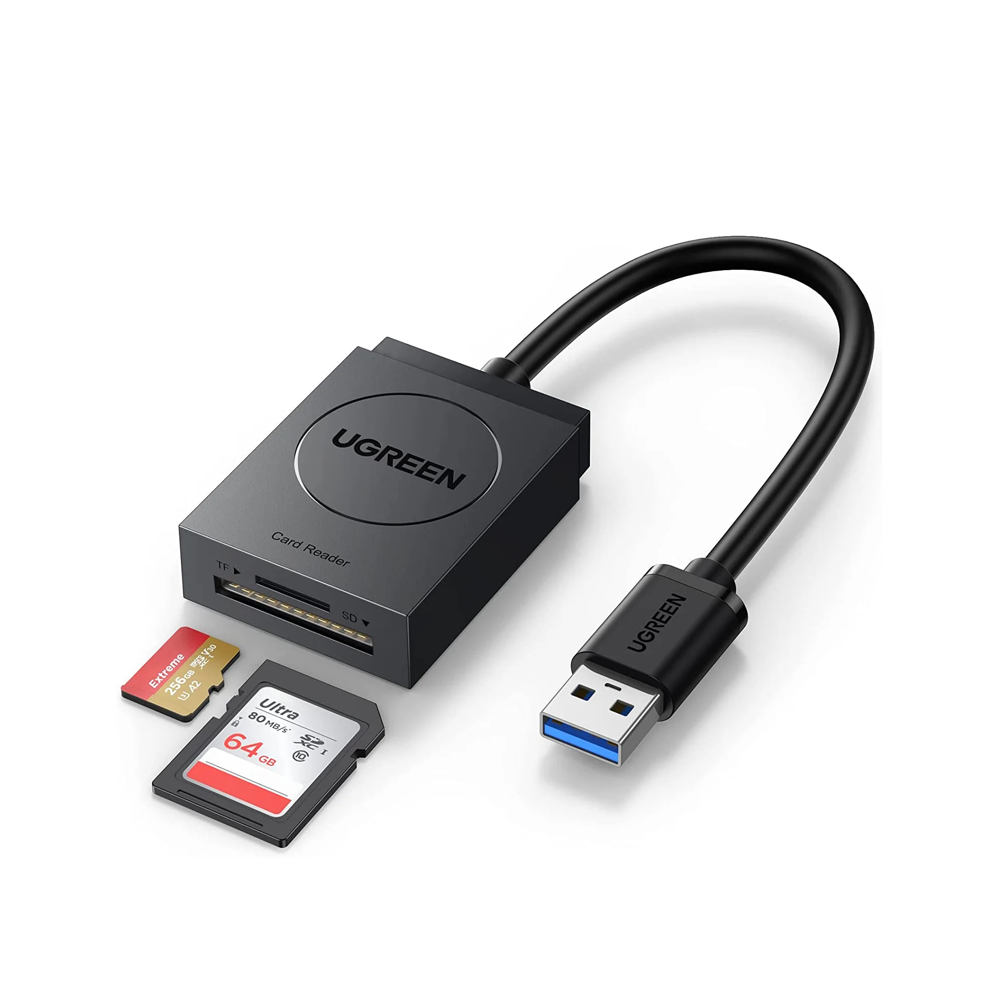 UGREEN SD Card Reader USB 3.0 Dual Slot Flash Memory Card Reader Compact Size Ultra Fast Transmission