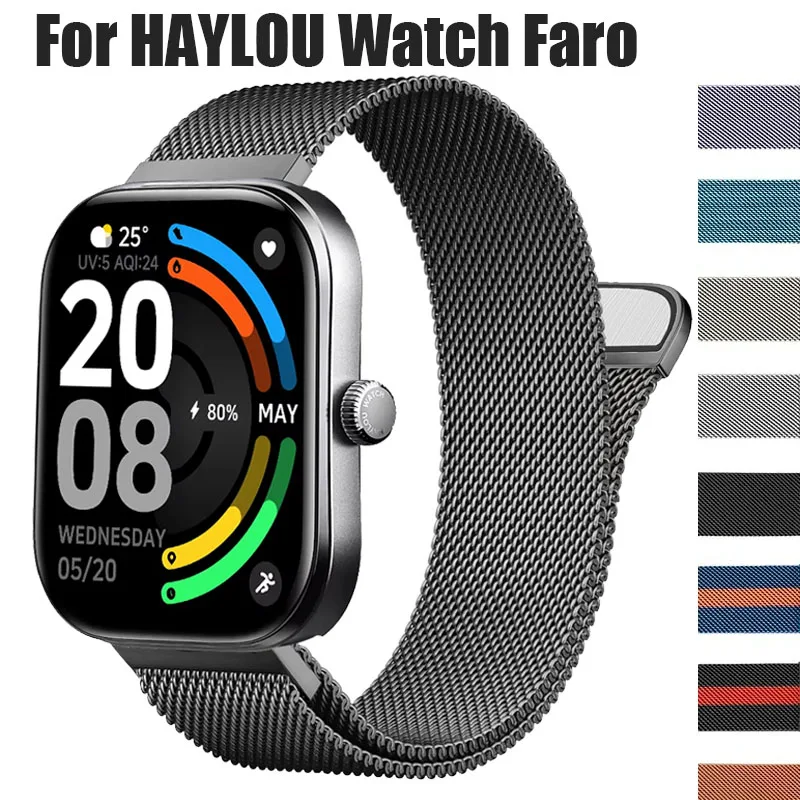 Correa milanesa de 22mm para reloj HAYLOU Faro/Ultra/Solar 5/Solar Lite 2/Neo 2, correa de muñeca para reloj Haylou 3 4S/RS5 S8 S6 R8/ PlusRT3