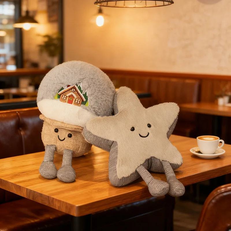 Jc أفخم دمية شجرة عيد الميلاد دمية كرة الثلج على ظهره سحر قلادة أفخم سطح المكتب الحلي المفاتيح لعبة عصرية مفاجأة هدية عيد الميلاد