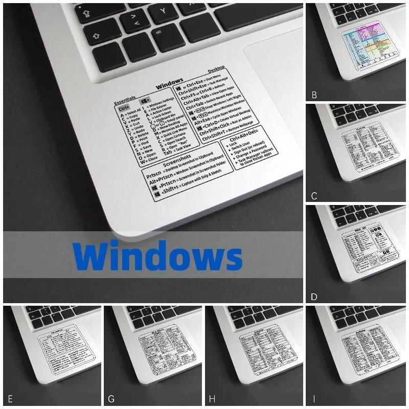 Windows PC Reference Keyboard Shortcut Sticker for PC Laptop Desktop MACBOOK Laptop Software Shortcut Sticker