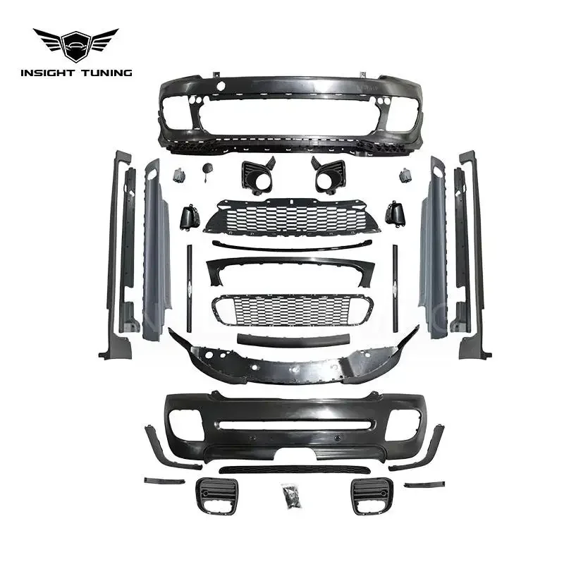 Factory Direct Car Bumper Front Lip Side Skirt Grille Bodykit For Bmw Mini R56 Convert To R56 Jcw Body Kit