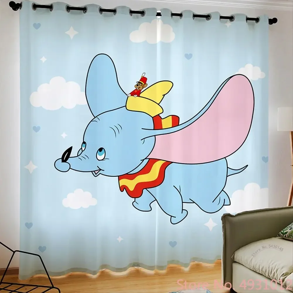 Disney Cartoon Dumbo Gordijn Verduisteringsgordijn Custom Raam Gordijnen Jongens Meisje Gift Shading En Warmte-isolatie 160x184cm