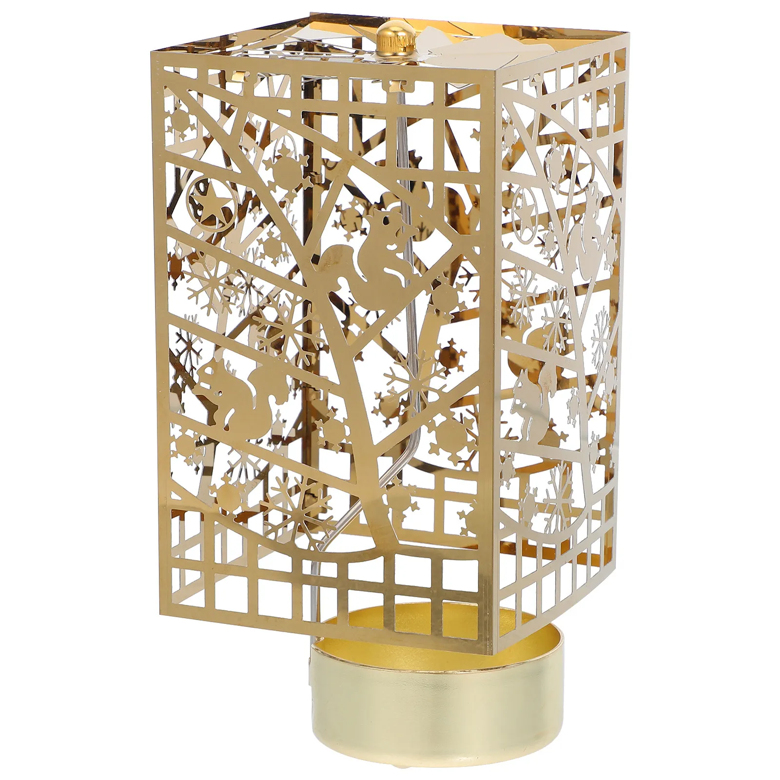 Rotary Holder Spinning Tea Light Stand European Design Sturdy Base Safe Holiday Decor Desktop Candlesticks Christmas