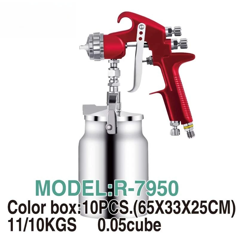 R-7950HVLP automotive grade special spray gun, lower pot 1000ML paint topcoat spray gun