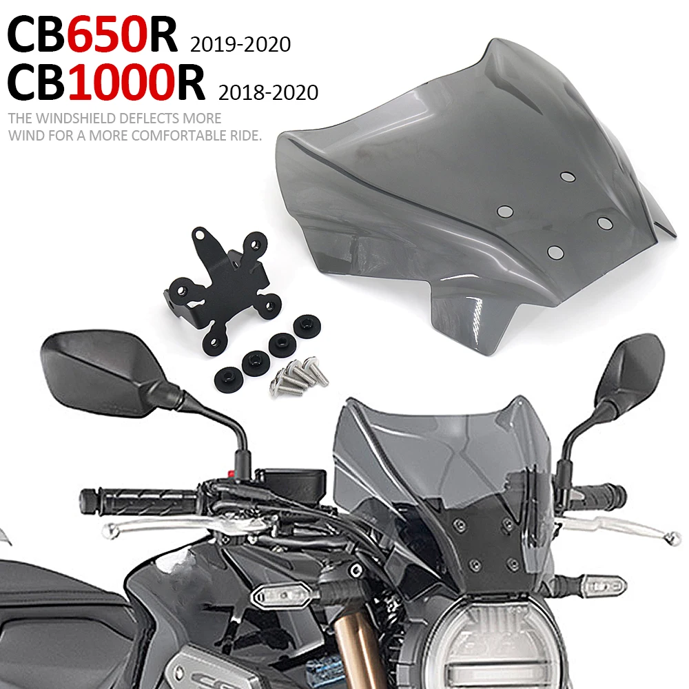 

NEW Windshield Windscreen For HONDA CB650R 2019 2020 CB1000R 2018 - 2020 Motorcycle Accessories Wind Deflectors CB 650 1000 R