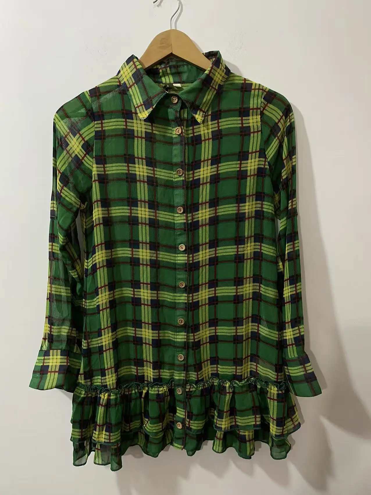 Green Chiffon Plaid