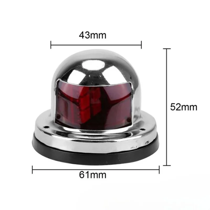 Bow LED Navigation Sailing Light LED Navigation Sailing Light Marine Boat Plastic Red + Green W/Chrome Housing