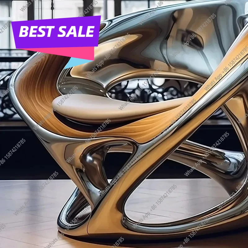 

gtT MX Nordic Designer Creative Leisure Chair Living Room Balcony Single Sofa Negotiation Chair Hollow Electroplating Chair