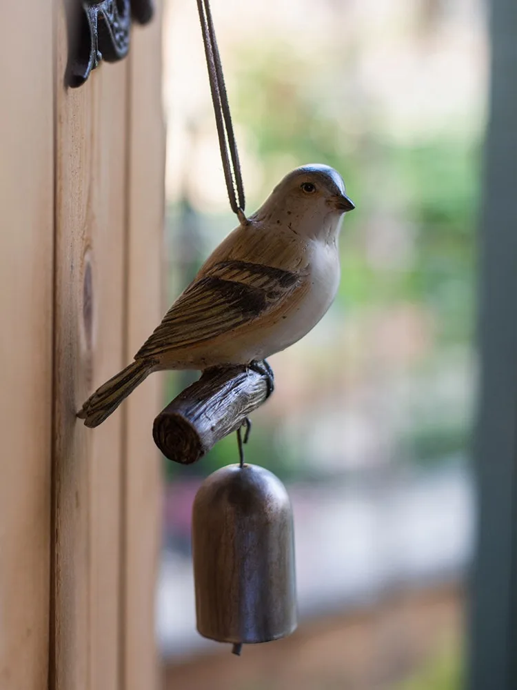 Bird Wind Chimes Resin Pendant Villa Courtyard Rural Literary and Retro Garden European Wall Outdoor Decoration Home Decor