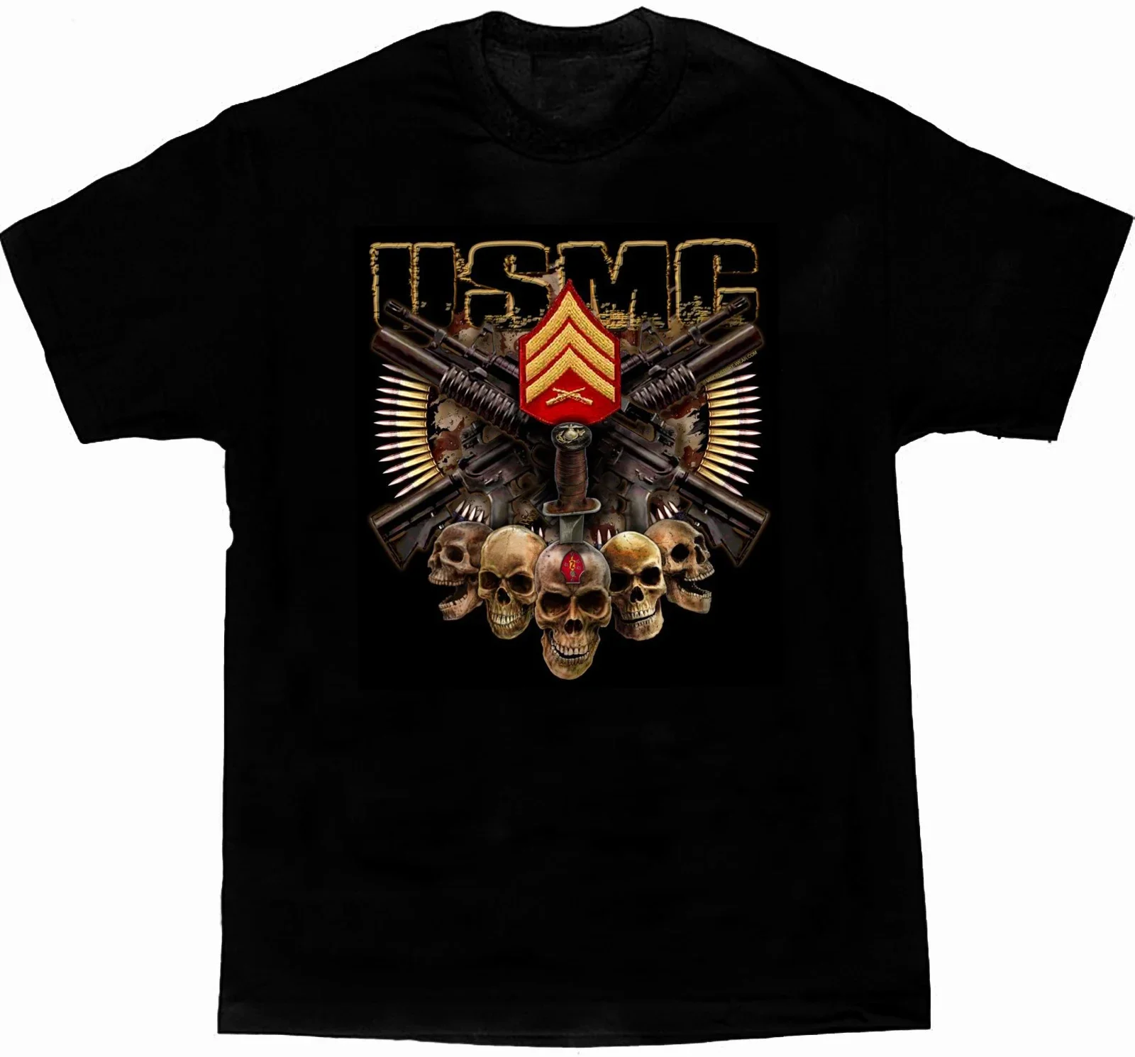 US Marines Corps 2nd Division Skull Staff Sergeant T-Shirt 100% Cotton O-Neck Summer Short Sleeve Casual Mens T-shirt Size S-3XL