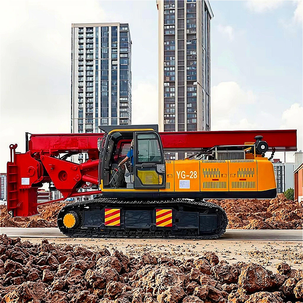 YUGONG Screw Machine Pile Driver Long Auger Drilling Rig Concrete Pile Machine Track Chassis Engine Pump for Building Hot Sale