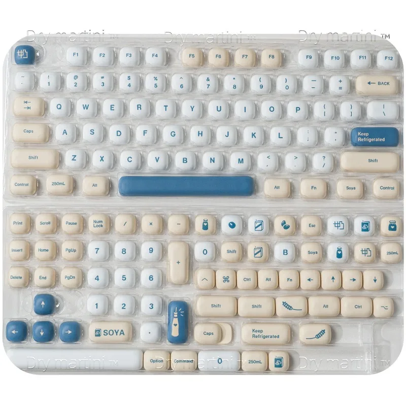 Mini Bread Theme Keycaps Set Customized MOG Profile Sublimation PBT Keyboard Caps for Mechanical Keyboard Creative Accessories