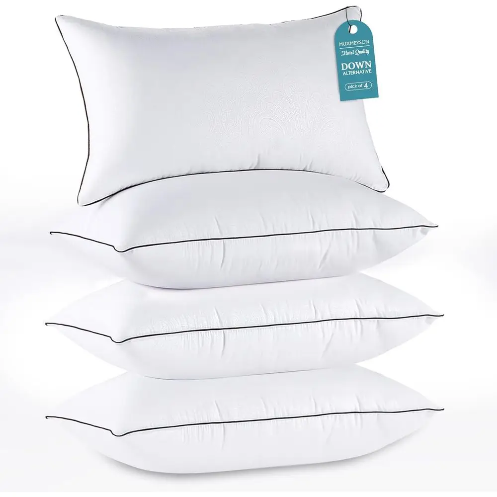 

Pillows Queen Size Set o 4, Luxury Hotel Bed Pillows Set with Down Alternative illing or Side and Back Sleepers