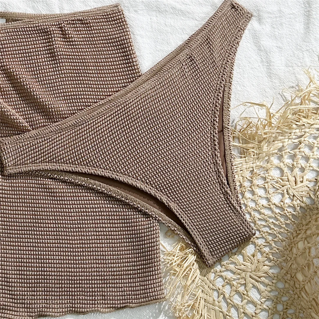 Mit Rock, hoch geschnittenem Beinausschnitt, brasilianischer Bikini, Damen-Badebekleidung, dreiteiliges Bikini-Set, Badeanzug, Badebekleidung, Schwimmbekleidung V6741 – Detail 34